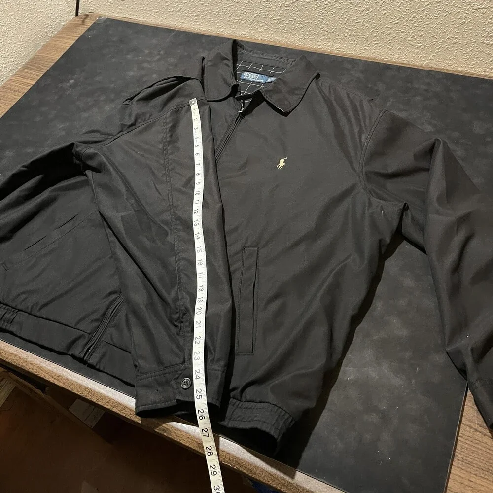 Polo Ralph Lauren Harrington Jacket Vintage 2XB Black Windbreaker Windowpane 90s